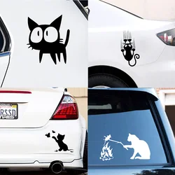 Cartoon Cat Car Sticker Butterfly Car-styling Funny Cat Car Stickers Decals Removable Decoration Cars Accessories