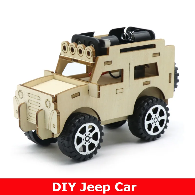 Modelos de veículos de madeira carro jeep construção ciência experimentos kits kit experimento ciência projetos diy presente aniversário para meninos menina