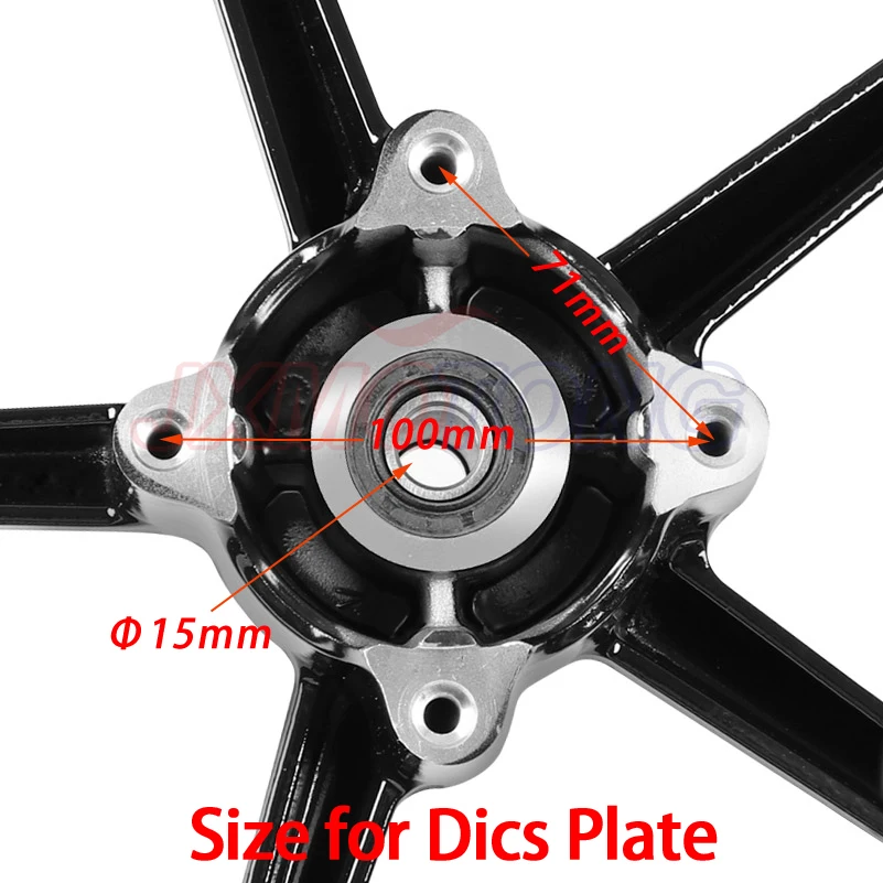 12inch Front 2.50-12 and Rear 3.00-12 4 fitting hole Rims Refitting for Dirt bike Pit Bike Vacuum Wheel