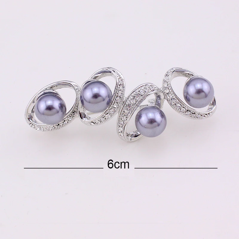 TANGTANG New Brooch For Women Simulated Grey Pearl Brooch Silver Colour Brooches Unique Jewelry Gift Female Ornament Accessories