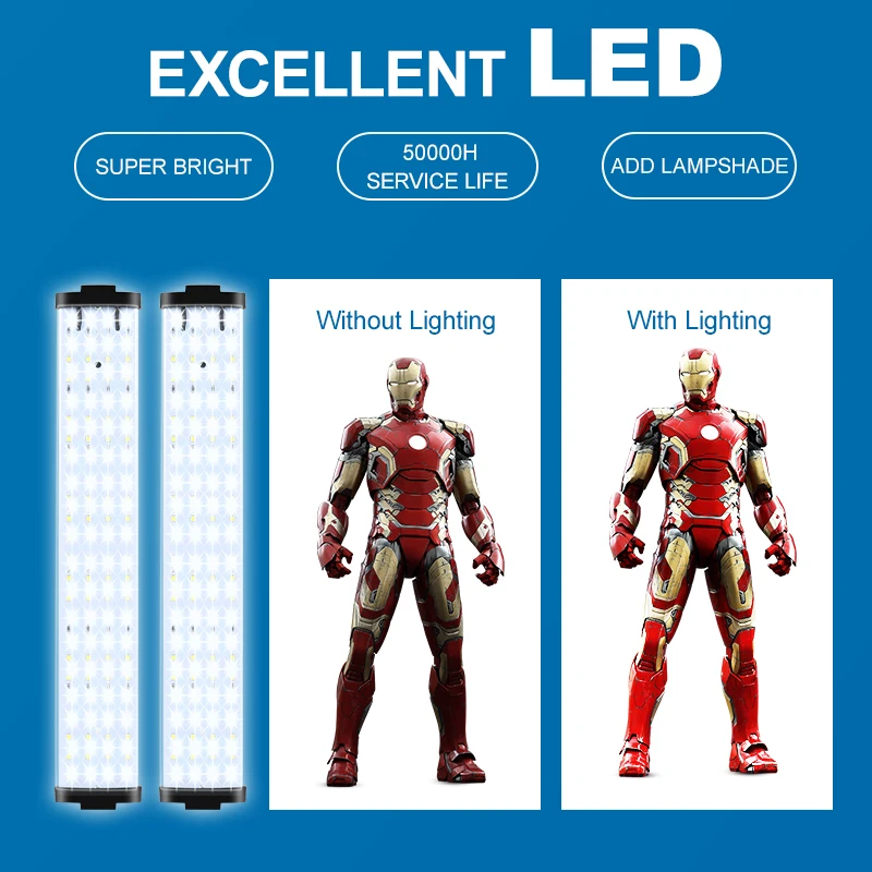 PYNSSEU 4 Fondali Light box 40 centimetri Mini Pieghevole Photo Studio Con Doppio LED Luci di Striscia per le Riprese Fotografia attrezzature kit