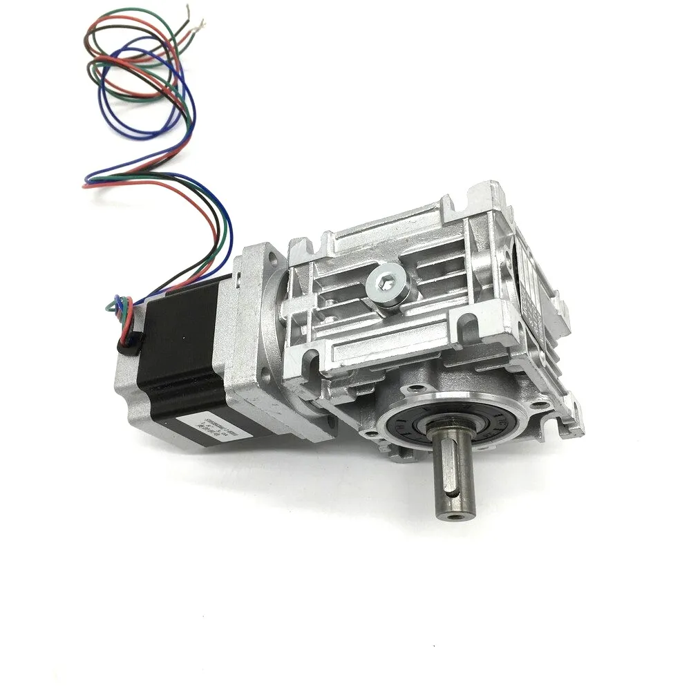 RV030 Worm Gearbox 20:1 Speed Reducer 14mm output 56MM Nema23 Stepper Motor 3A 1.2NM 2Phase kit Convert 90 degree CNC Router