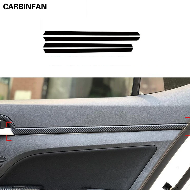 Car Accessories carbon fiber sticker Door Trim sticker interior Stickers Trim For Hyundai Elantra 2017 2018 Avante