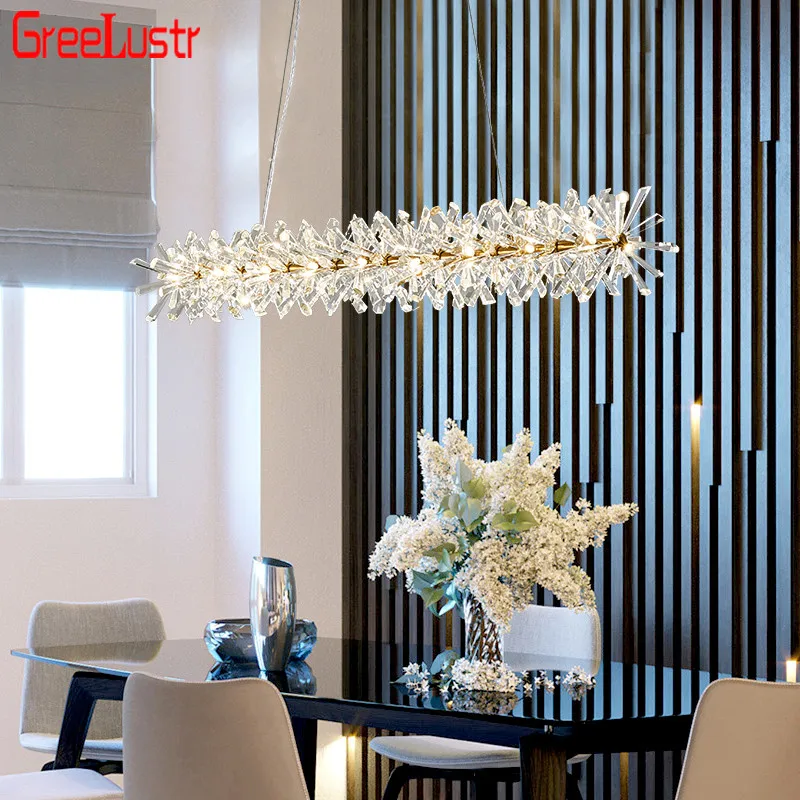 

Post-modern K9 Crystal Ceiling Chandeliers Lighting Nordic Gold Hanging Lamp Pendant lustres for Living Room Art Deco Lampara