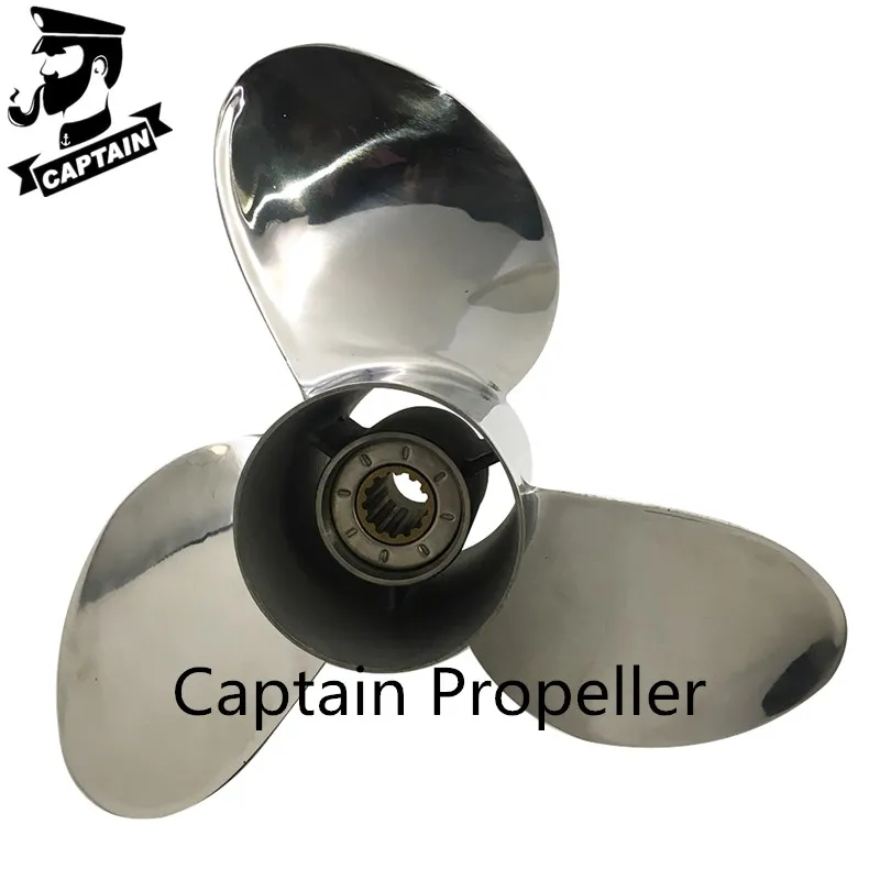 

Captain Marine Boat Propeller 35HP 40HP 50HP 11.1x13 Fit Tohatsu Outboard Engines 13 Tooth Spline RH 3T5B64527-1 Stainless Steel