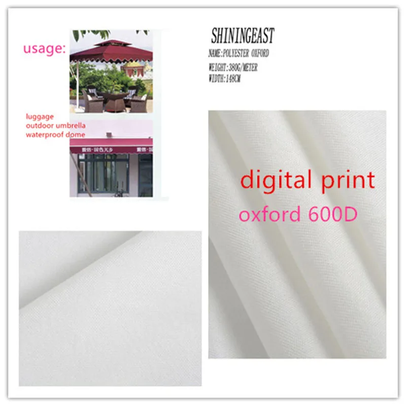 1-5m/lot 148cm 600D thickened oxford polyester digital print cloth personal custom print cloth for luggage sunshade rainshed2051