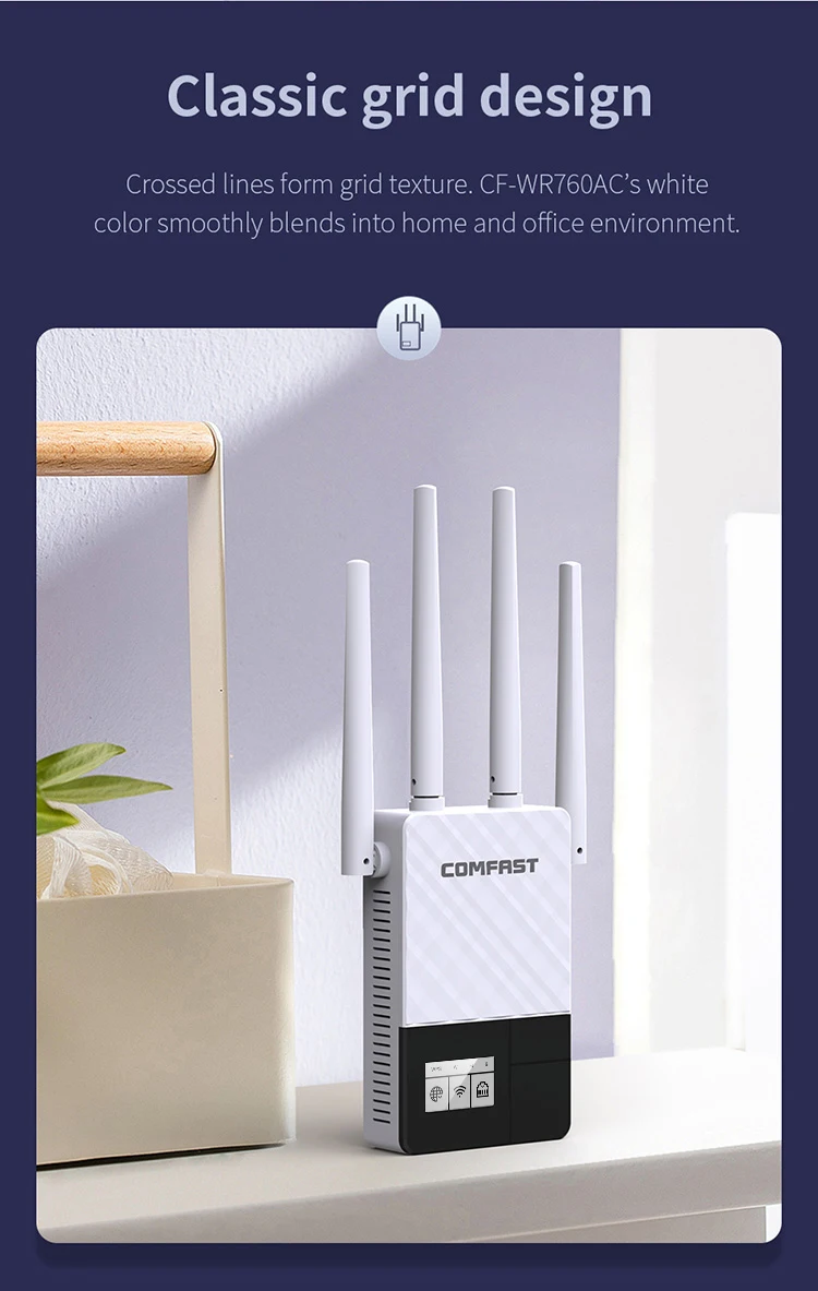 Comfast  dual band WiFi signal amplifier intensifier Comfast wr760ac wireless repeater Dual Band Wireless WiFi Router 2.4G+5Ghz
