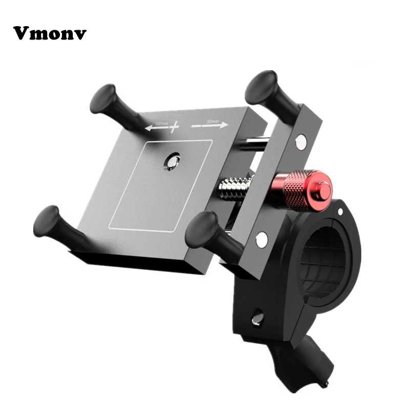 Aluminum Mountain Motorcycle Bicycle Handlebar Phone Holder Adjustable Motorcycle Rearview Mirror Cellphone Mount For iPhoneX XR