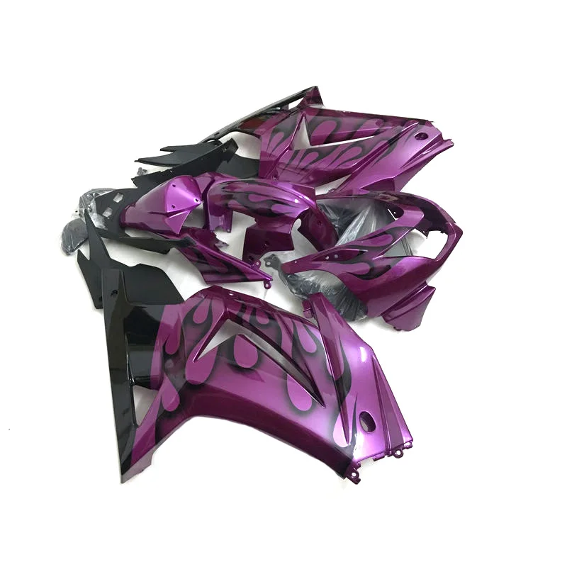 

Black Flames Purple Injection Motorcycle for Kawasaki Ninja 250R fairing kit 2008-2012 fairing set 250r 08 09 11 12 ZM29