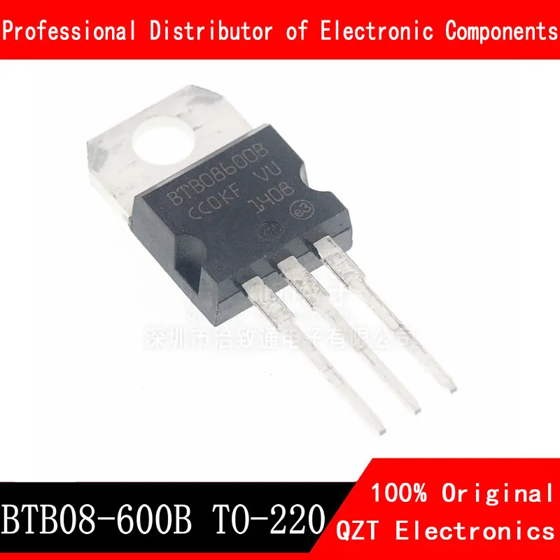 10pcs/lot BTB08-600B TO220 BTB08 BTB08-600 TO-220 08-600B 600V TO-220 triac Árammegszakító óra Készlethalmozás