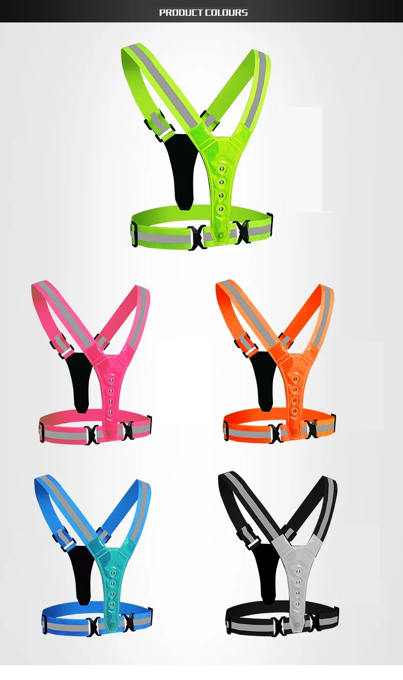 Reflective high elastic belt led webbing vest reflective clothing night riding partner reflective vests