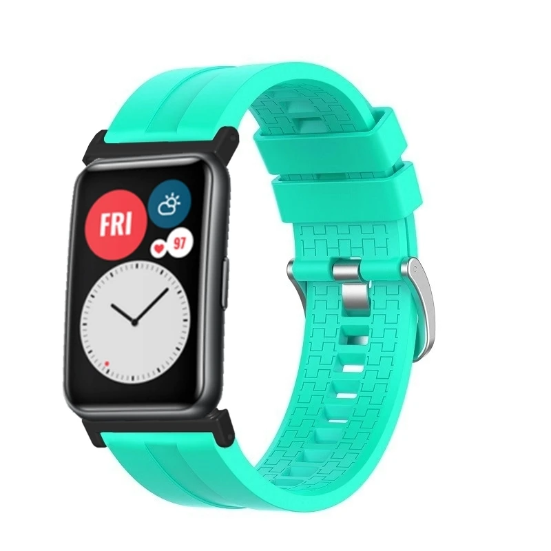 حزام رياضي ملون لساعة Huawei Watch Fit، سوار معصم بديل من السيليكون الذكي لساعة Huawei Watch Fit