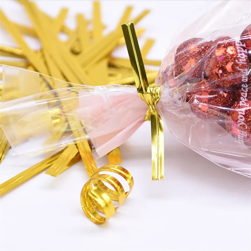 800 teile/los 6 cm Süßigkeiten Tasche Stahl Backen Verpackung Ligation Lollipop Dessert Abdichtung Draht Metallic Twist Krawatte – Detail 5