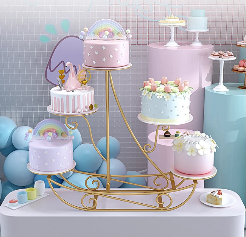 European style multi-layer cake window display rack creative five layer cake model rack wedding dessert rack