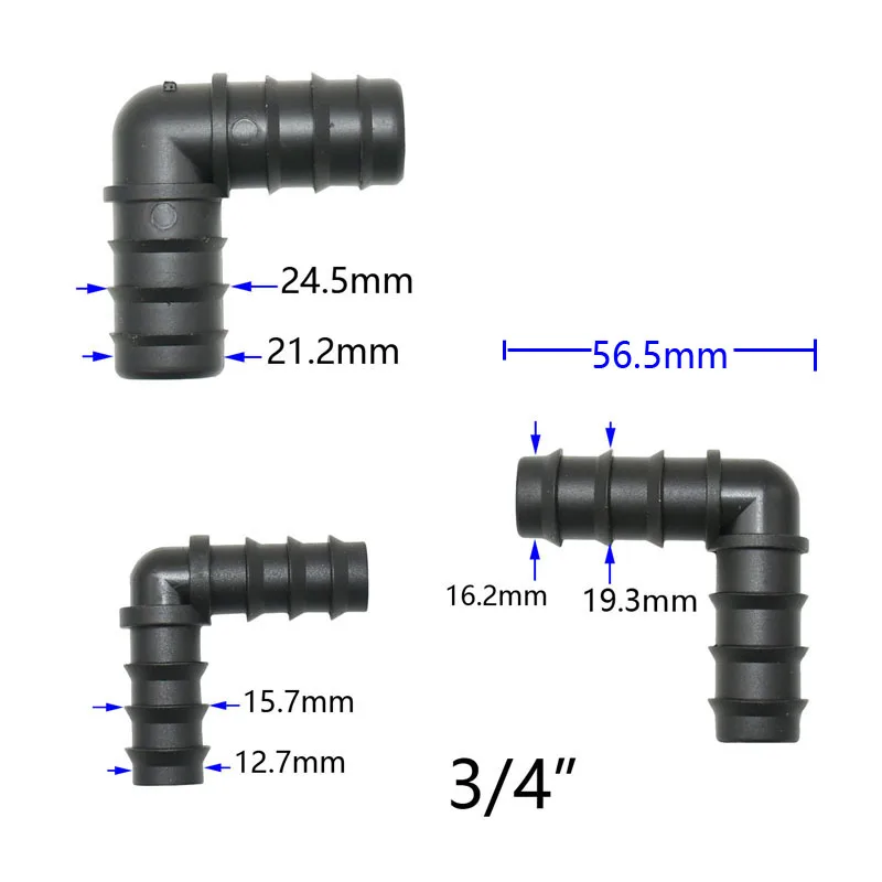 1/2 3/4 1 Inch Garden Hose Tee Elbow End Plug Straight Connector 16/20/25mm PE Hose Water Splitter Repair 90 Degree Connector