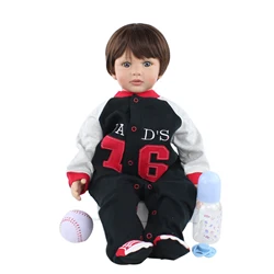 60 CM Soft Silicone Reborn Baby Boy Doll For Girl Vinyl Toddler Bebe With Cloth Body Dress Up Bedtime Toy Boneca Birthday Gift