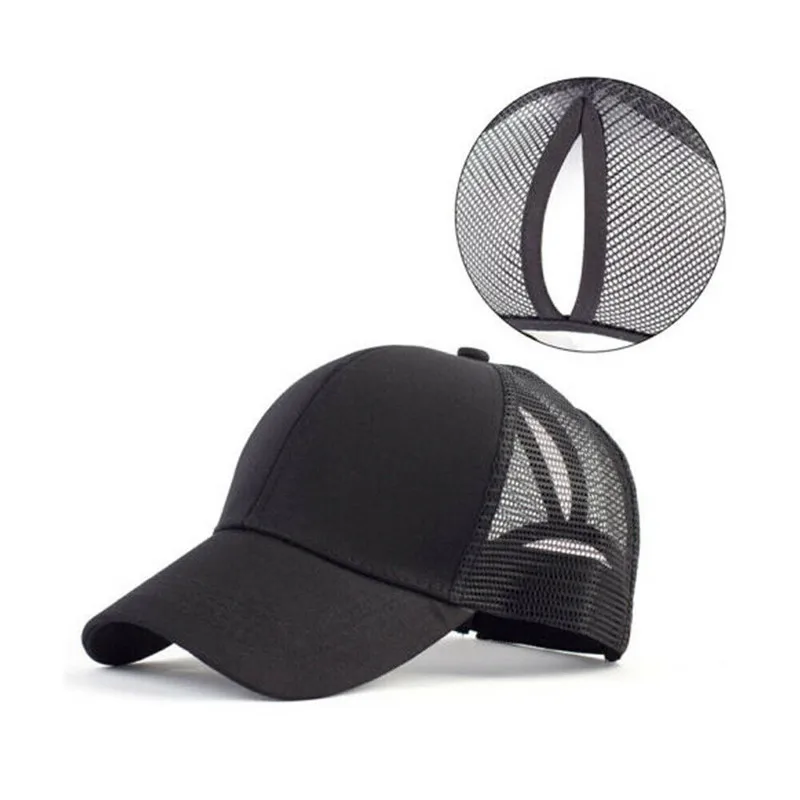 Summer New Men Cap Ponytail Baseball Cap Women Sport Sun Hat Mesh Breathable Caps Snapback Hip Hop Hat