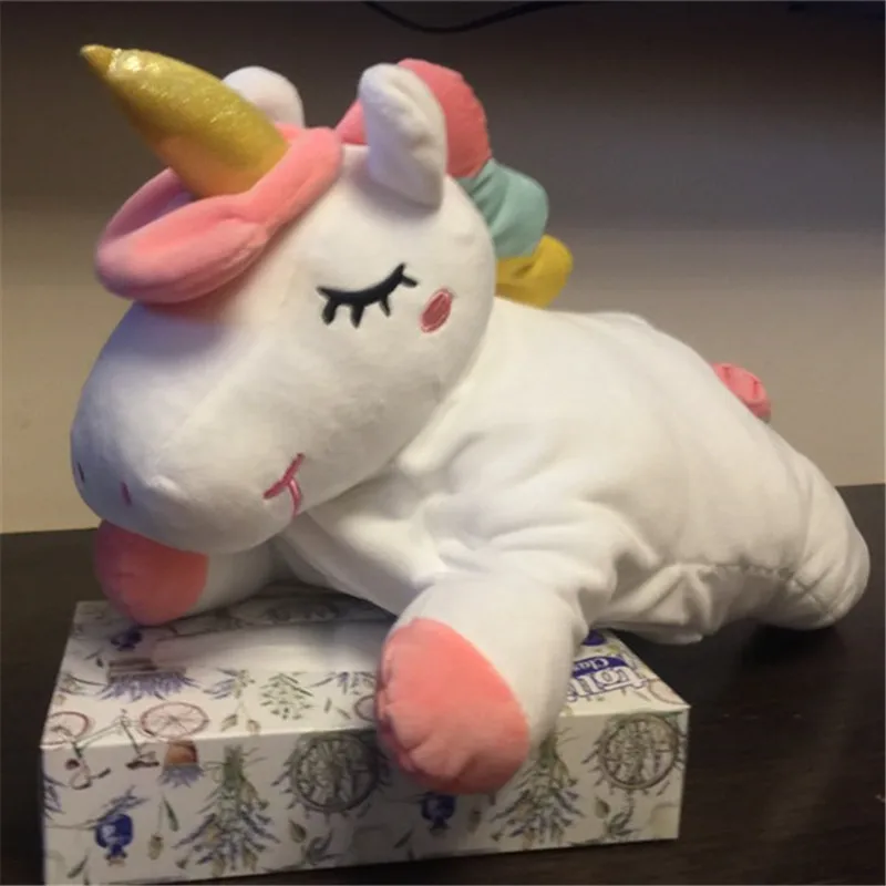 Plush Unicorn Napkin Paper Holder Stuffed Animals Doll Tissue Box Birthday Christmas Gift New Year Home Room Car Decorations