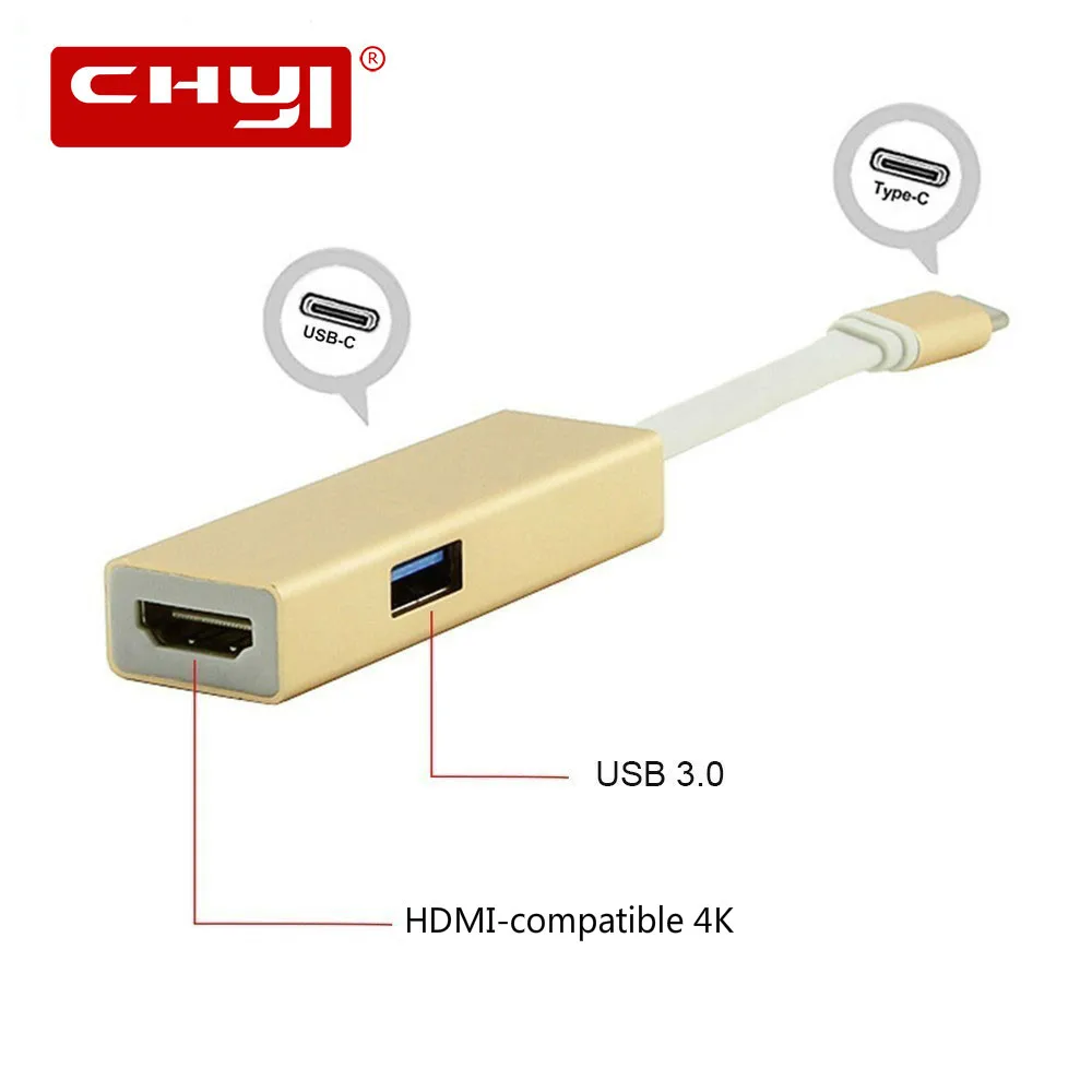 

CHYI USB-C Hub Type-c USB 3.0 HDMI-compatible Splitter Multi Port Usb3.0 Hab Usb-c Adapter Computer Accessories For Macbook