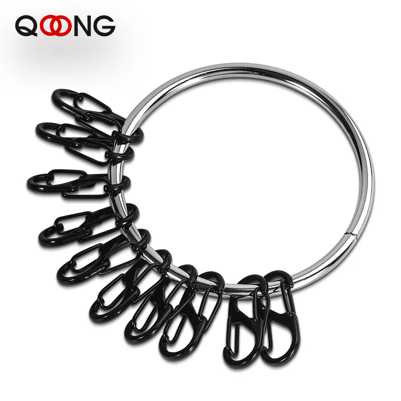 Large Stainless Steel Keychain 8-Shaped Removable Quick Buckle Key Chain for DIY Combination with Convenient Hanging Keyring Q30