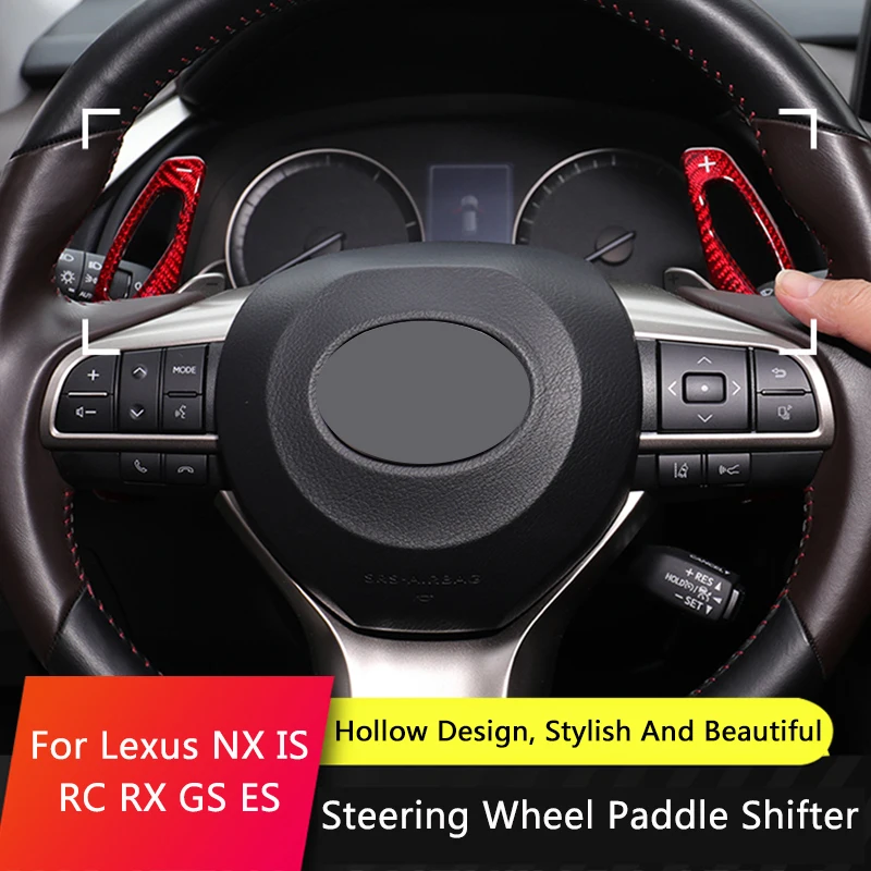 

QHCP Real Carbon Fiber Steering Wheel Shifter Paddle Alloy Auxiliary Extension Fit For LEXUS RX GS IS NX RC ES 12-21 Car Styling