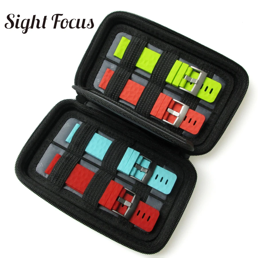 Black Hard shell 4 Slot Watch Box Organizer Portable Watch Strap band Organizer Bags Waterproof Travel Watch Storage Zipper Case