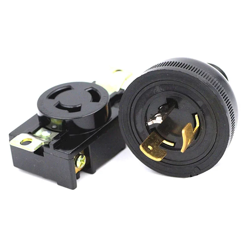 Black 30A American Female Male Wiring Locked Connector US industry Generator Control Panel Nema Power Plug Receptacle Socket