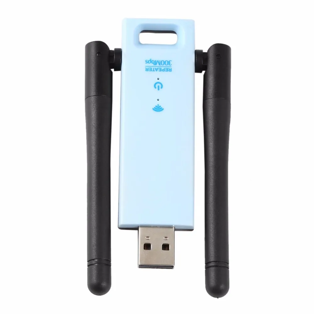 Repetidor inalámbrico de 2,4 GHz y 300Mbps, amplificador de señal de enrutador, extensor de rango WiFi USB, diseño de enchufe USB para un mejor rendimiento
