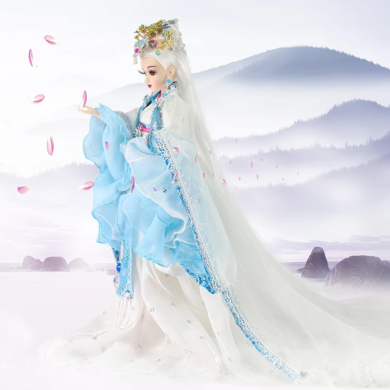 

31CM Chinese Style Costume Doll Toys For Children ABS Traditional Classical Exquisite Handmade Doll+Clothes+Headdress ZL853