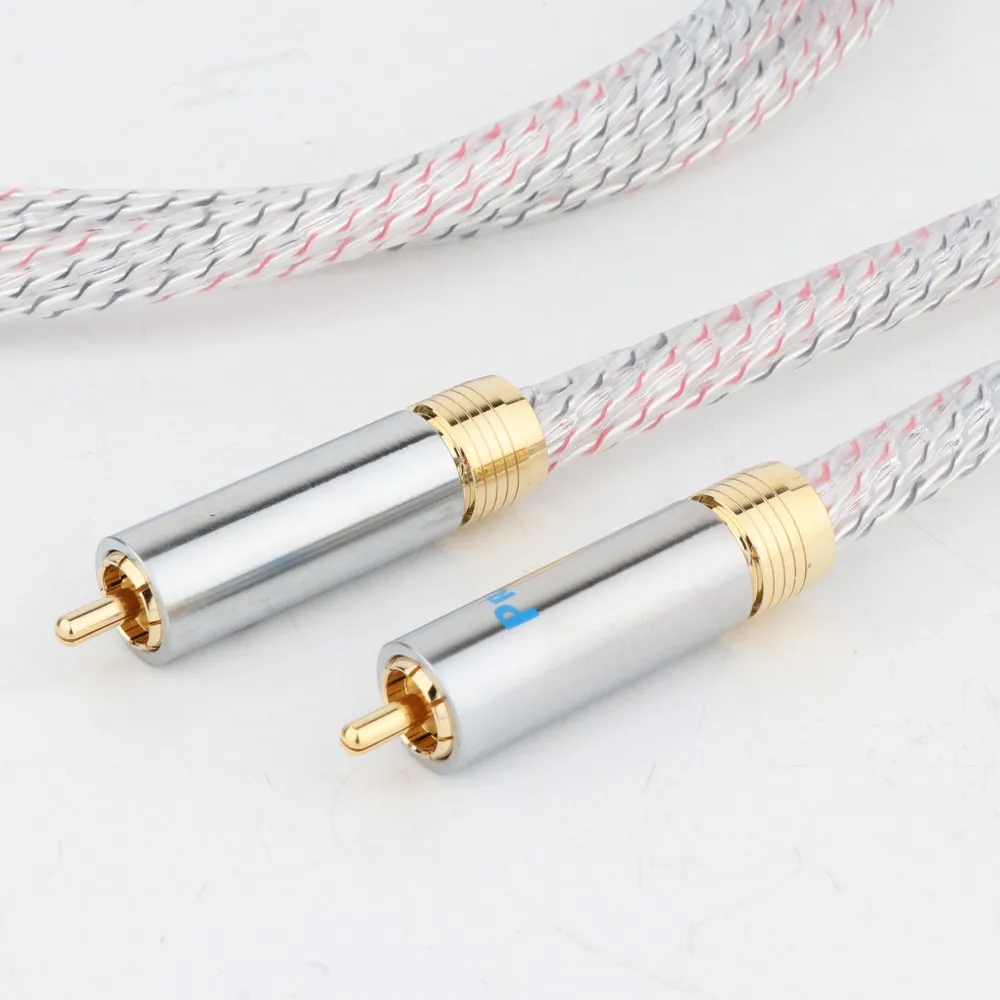 Preffair Nordost Valhalla 7N Verzilverd Audio Rca Interconnect Kabel Met R1715 Vergulde Rca Plug Connector Paar