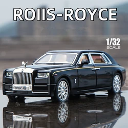 Rolls Royce Phantom Alloy Car Model, Diecast e Toy Veículos, Metal Car Model Collection, Simulação de Luz Sonora, Presente Infantil, 1:32