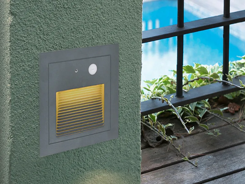 led wall lamp 5W IP65 PIR Sensor LED Stair Light Step Light Recessed buried lamp indoor/ outdoor Waterproof Staircase Step light