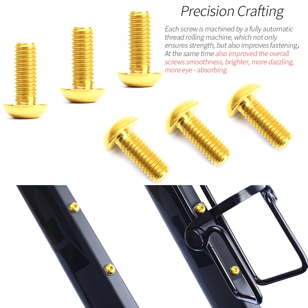 RISK 2pcs/box Road Mountain Titanium Alloy Bike Bicycle M5x12 Water Bottle Cage Fixing Bolts Air Pump Holder Bracket Fixed Screw - Image 3