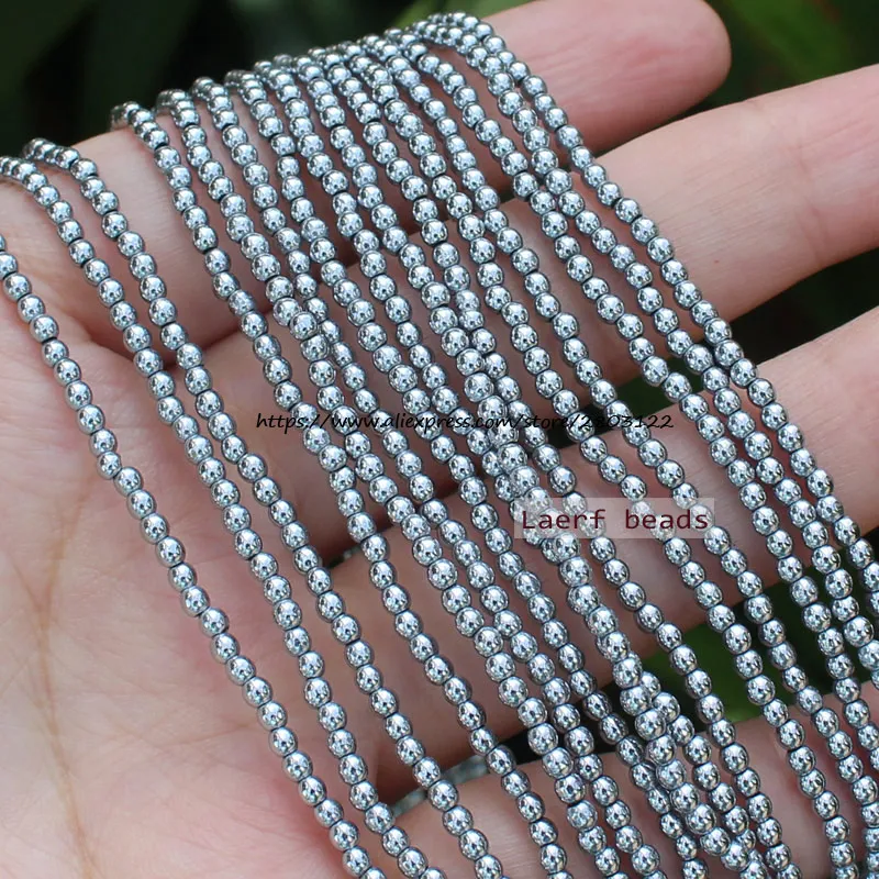 Shining!Natural Hematite Silver Color 2-12mm Round Loose beads,For DIY Jewelry Making !We provide mixed wholesale for all items!