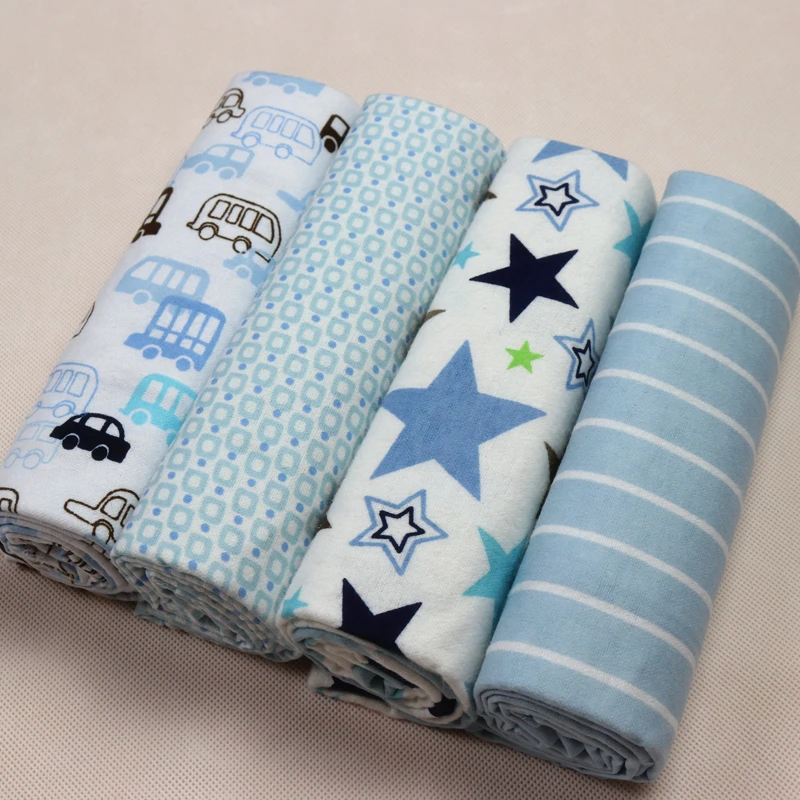 4Pcs/Lot Muslin 100% Cotton Flannel Baby Swaddles Soft Newborns Blankets Baby Blankets Newborn Muslin Diapers Baby Swaddle Wrap