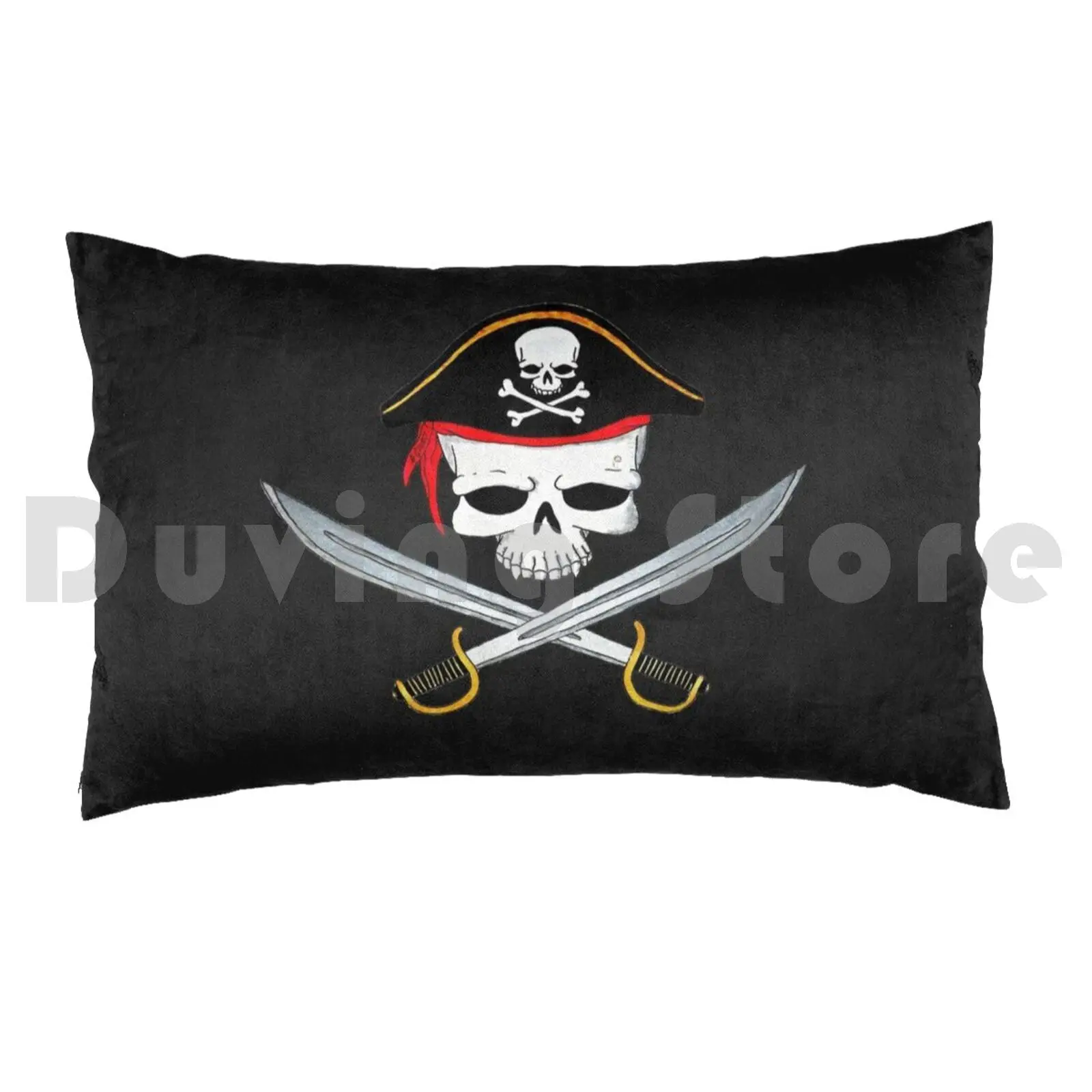 Jolly Roger Pillow Case Printed 50x75 Jolly Roger Pirate Pirate Flag Skull Saber Cap Swords Pirate Captain