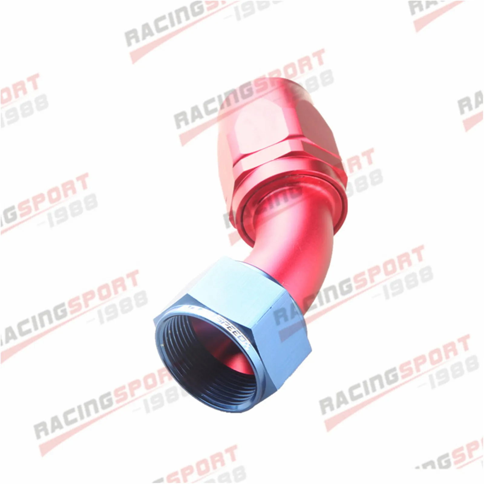 45 Degree 20AN AN-20 Swivel Fuel Oil Hose Fitting Adaptor Aluminum Red/ Blue