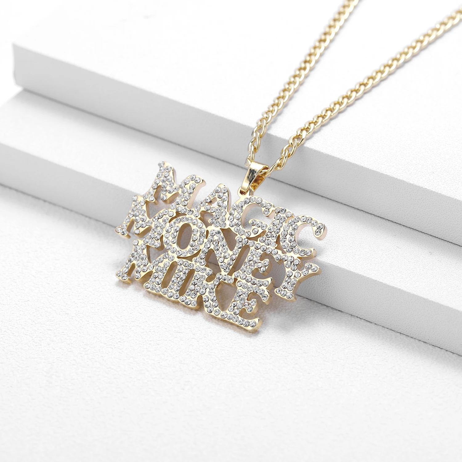 

Custom Name Necklace Men Hip Hop Iced Out Necklace Charms Pendants With Women Necklace Cuban Link Chain Men Jewelry Gift