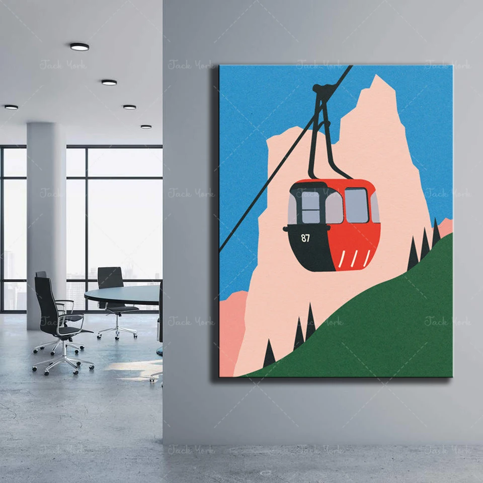 

Allgäu Alps poster art print illustration, home decor