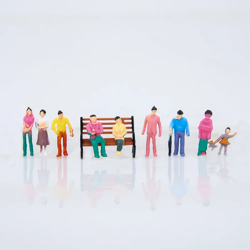 100PCS  1:100-1:200 Miniature Painted Figures Model People Diorama Street Passenger Sand Table Architecture Building Materials