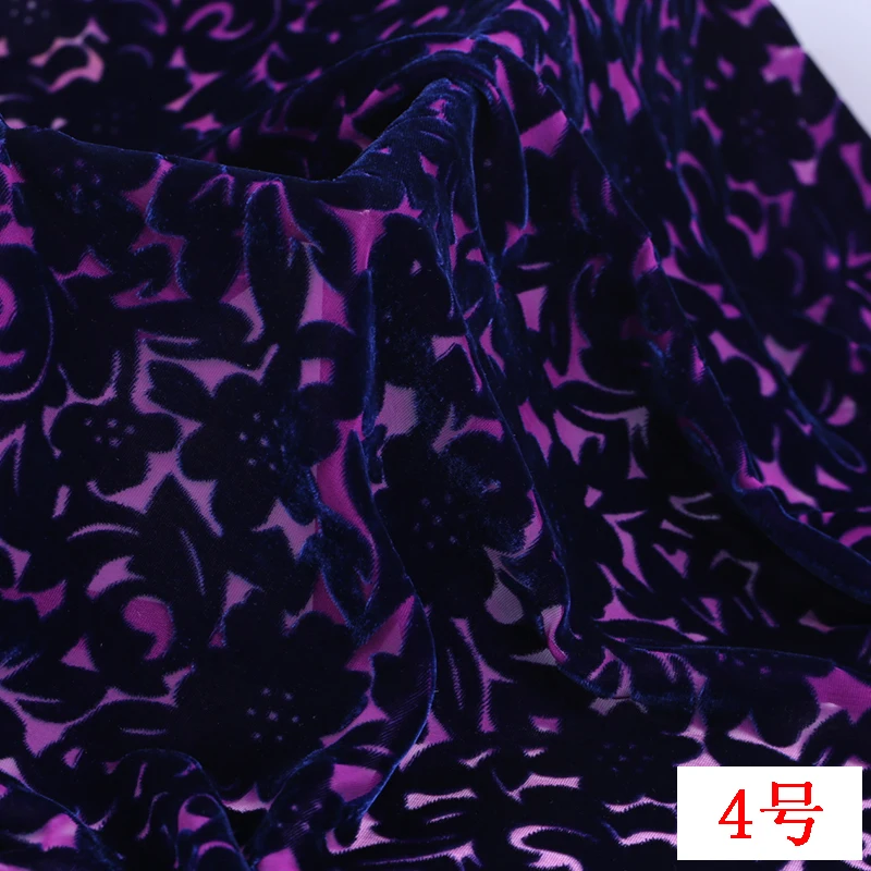 114cm*50cm Burnt Velvet Real Silk Lining Mulberry Silk Qiao Rong Dress Dress Skirt Cloth Burnt Out Flannelette