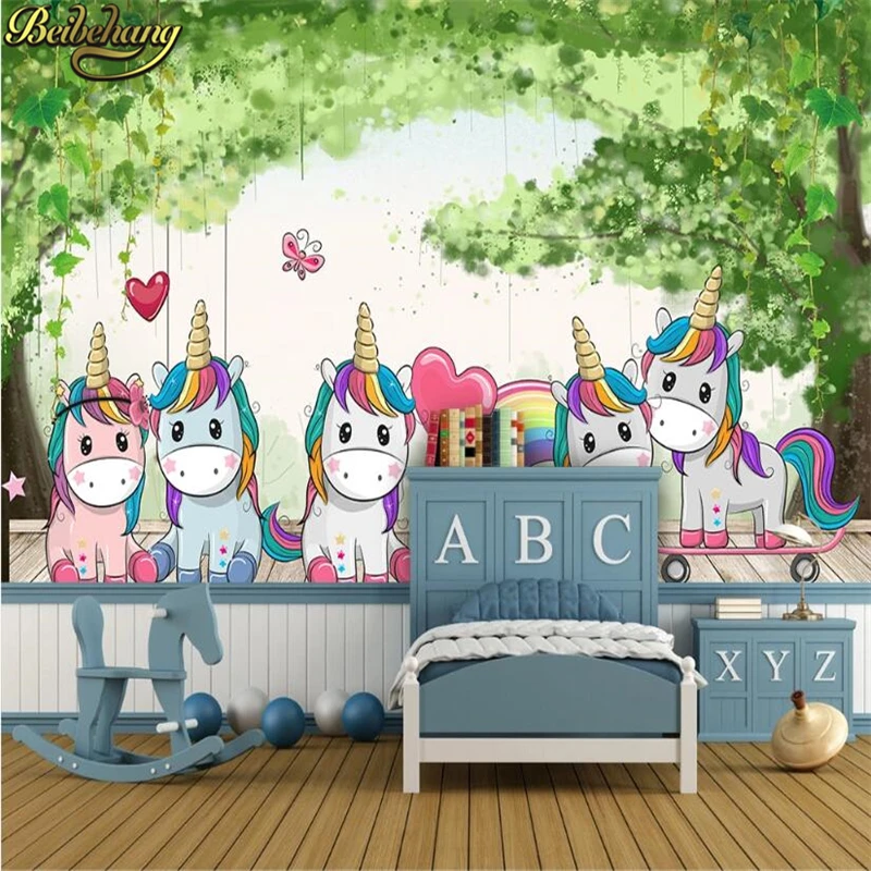 

beibehang custom Cartoon balloon pony watercolor wallpaper for children's room background wall papers home decor wall painting