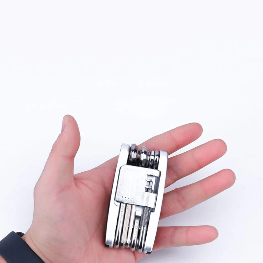 Multitool per bici 13 in 1, durevole, compatto, leggero, Kit di riparazione per bici da strada e Mountain Bike, strumento di riparazione multifunzionale per ciclismo
