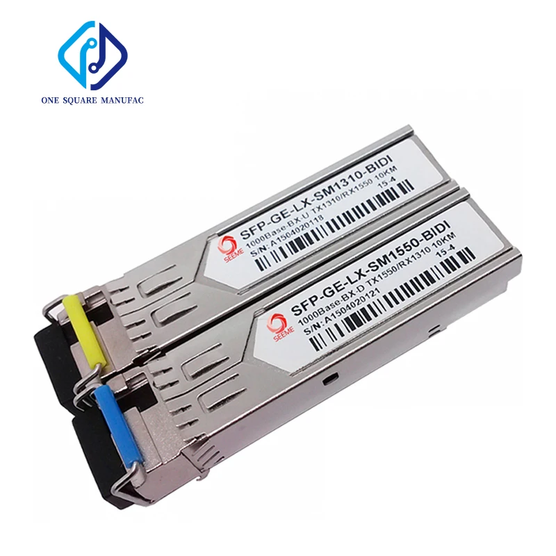 

SeeMe SFP-GE-LX-SM1310-BIDI SFP-GE-LX-SM1550-BIDI 1.25G SFP TX1310/RX1550nm BIDI 10km Optical Fiber Transceiver