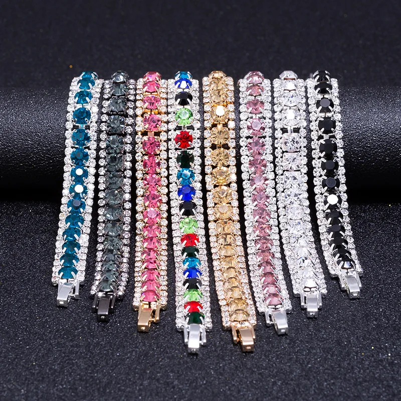 Multi-style fashion bridal crystal wedding bracelets and bracelets full shiny rhinestone bridal love pendant chain bracelet