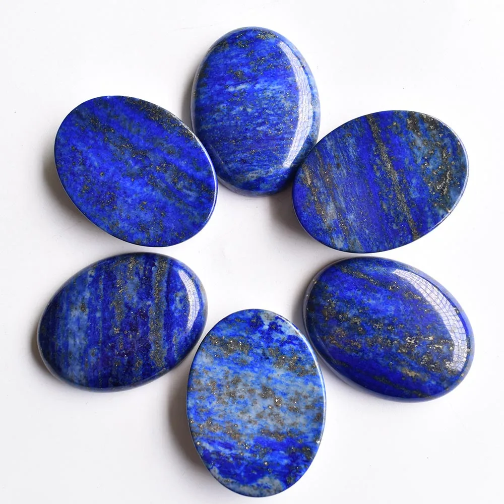 Free shipping 6pcs/lot Wholesale 30x40mm natural lapis lazuli Oval CAB CABOCHON beads for jewelry accessories making