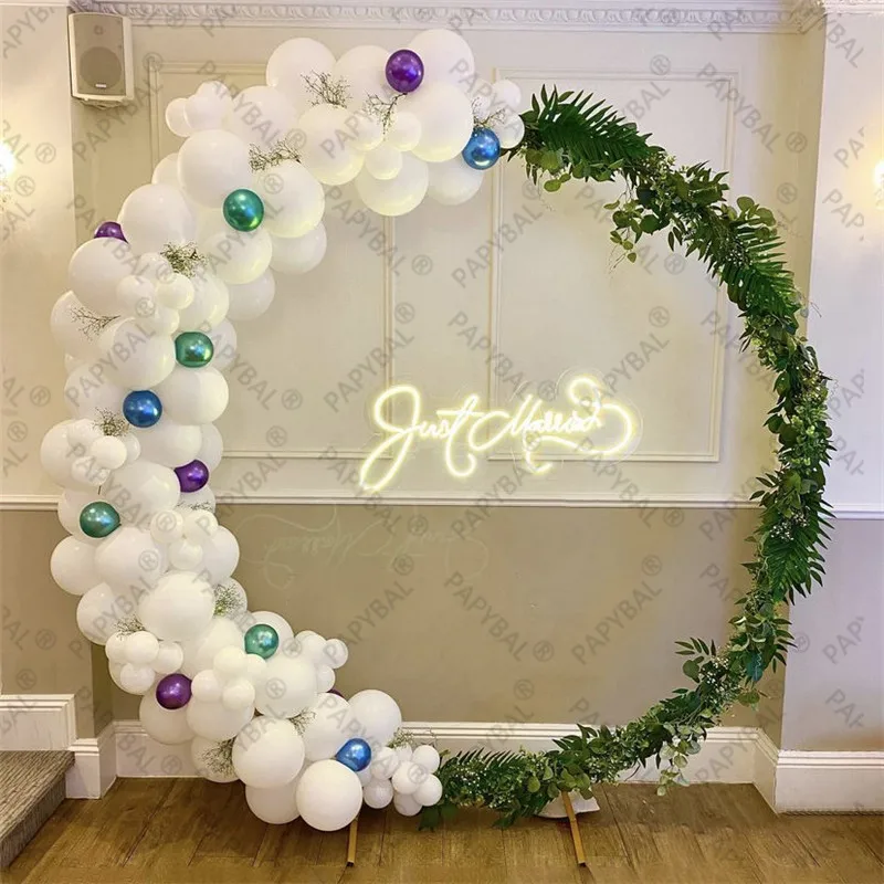 

102pcs White Latex Balloon Garland Arch Kit Chrome Blue Purple Balloons Set Wedding Party Decoration Birthday Globos Supplies