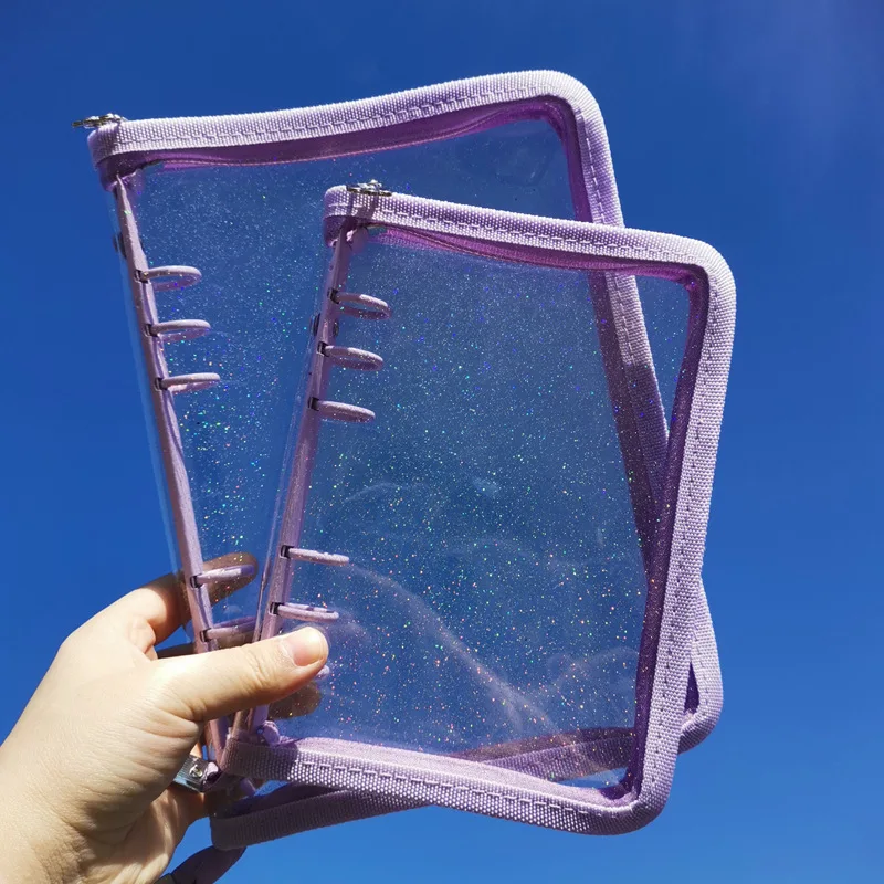 SKYSONIC A5 A6 Reißverschluss-Ordner-Abdeckung, lose Blätter, Organizer, Tagebuch, Kugel, transparentes PVC-Etui, Foto-Organizer, Schreibwaren – Detail 35