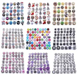 Wholesale 5pcs/lot 18mm Snap Jewelry Mix Many Styles 18mm Metal Snap buttons Silver Color buttons Rhinestone Snaps Jewelry