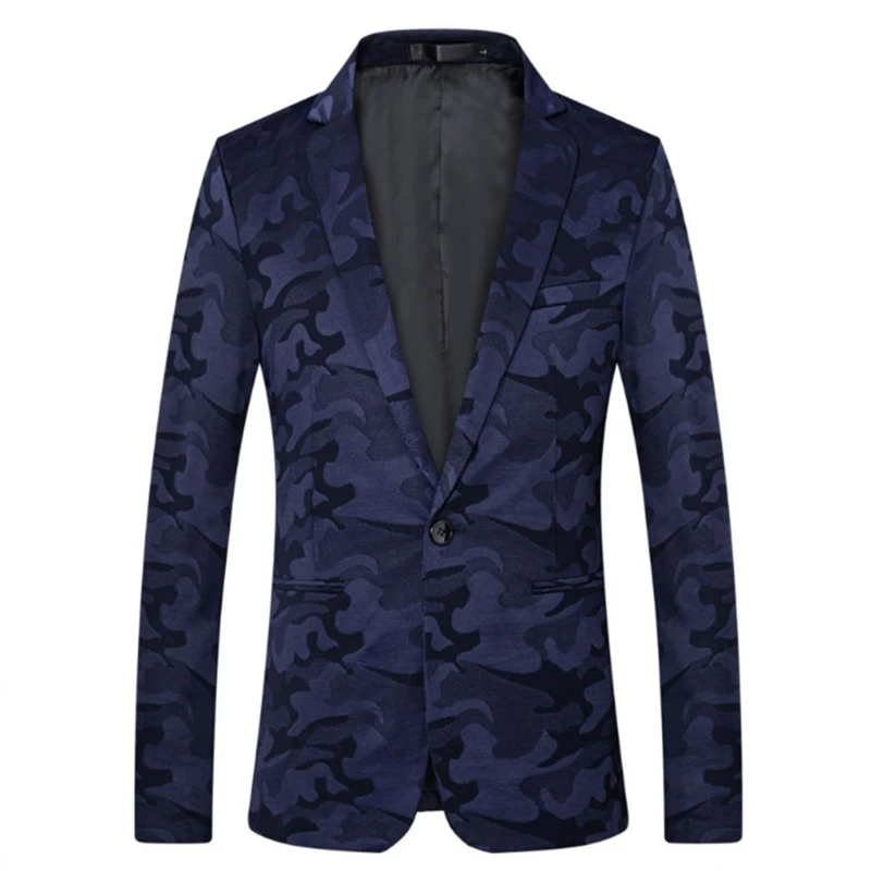 

Spring Men Casual Blazers Jackets Autumn Slim Fit Men Suit Jackets Host/Wedding Party Printed Men Dress Suits blaser masculino